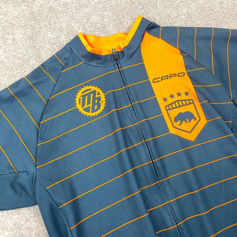 Capo Cycle Jersey Mens 3XL Navy Republic of California Short Sleeve Full Zip